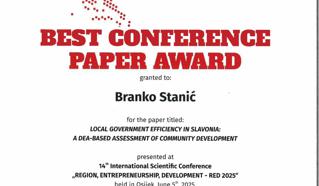Best paper award at the Region, Entrepreneurshi...
